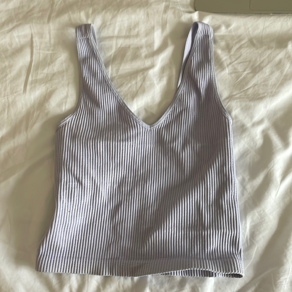 Purple v-neck tank top